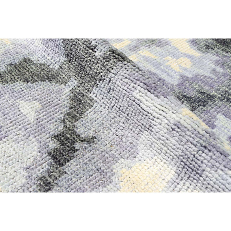 Nomad Moroccan Area Rug in Beige/Aqua/Black, Rectangle 9' x 12'