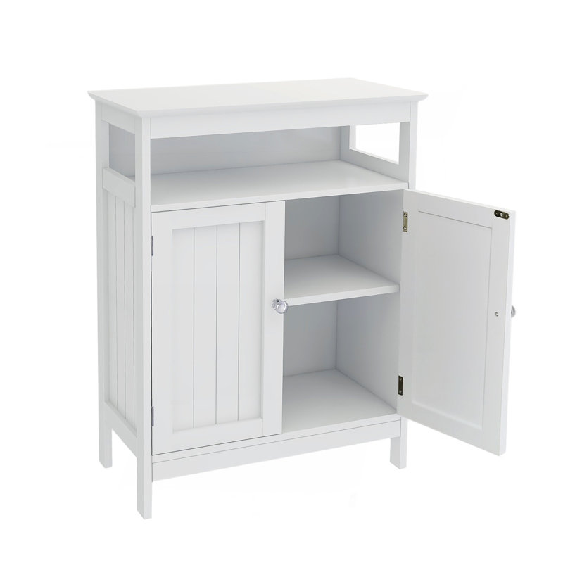 Armoire de rangement pour salle de bain avec portes à double volets - blanc