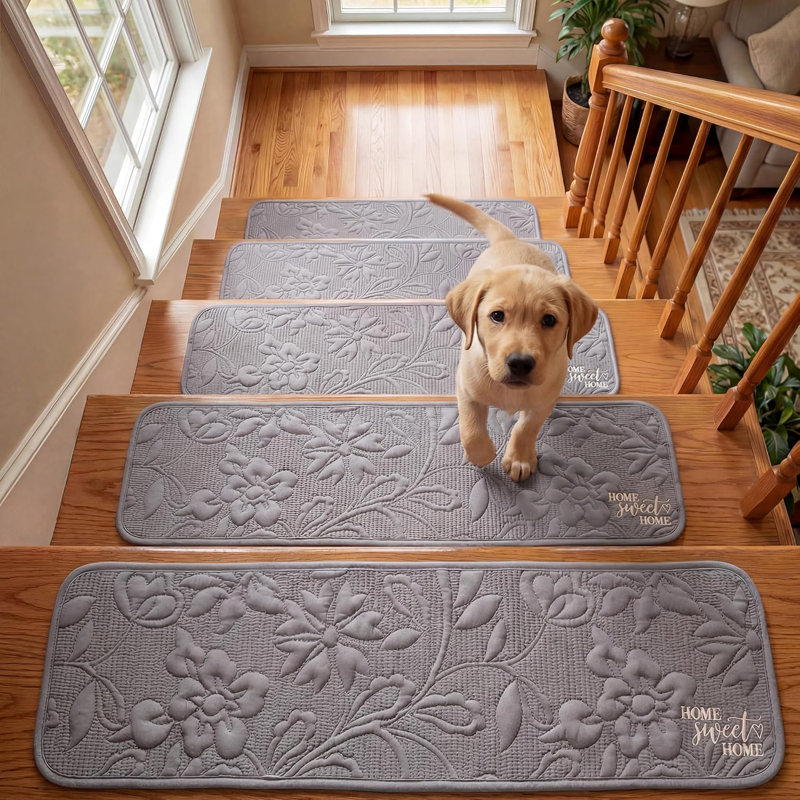 Tapis d'escalier pour marches en bois d'intérieur, tapis pour enfants et animaux de compagnie, 8 po x 30 po (paquet de 15)