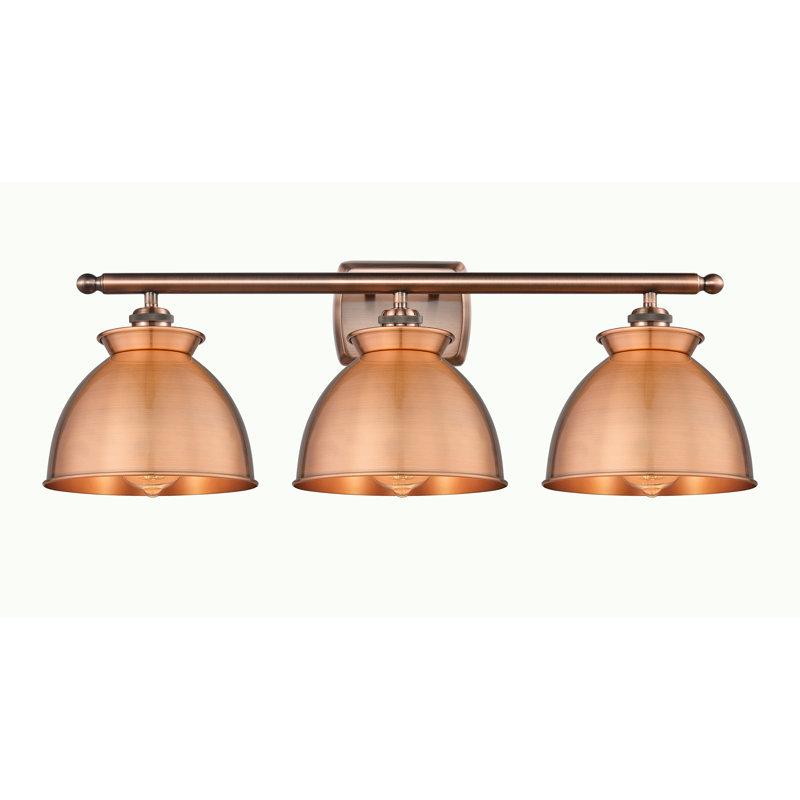 Erastus 3 - Light Dimmable Vanity Light, Antique Copper, Bulb Not Included, Antique Copper