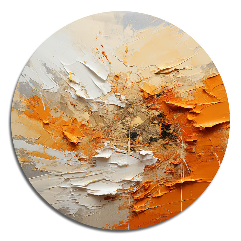 Donohoe - Art abstrait rond en métal, H 16 po x l 16 po