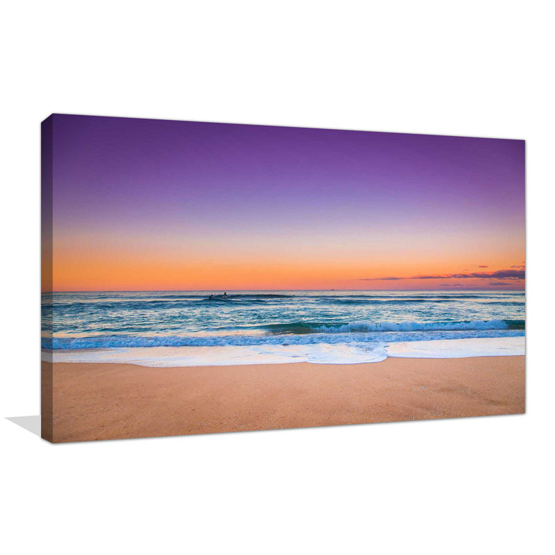 « purple sky torquoise eaux », reproduction d’impression sur toile tendue, H 36 po x l 60 po x P 1,5 po