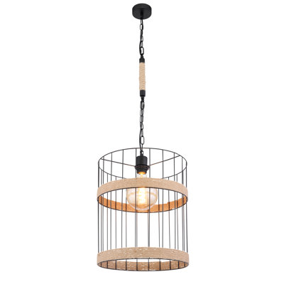 Alethea 1 - Light Black Drum Pendant