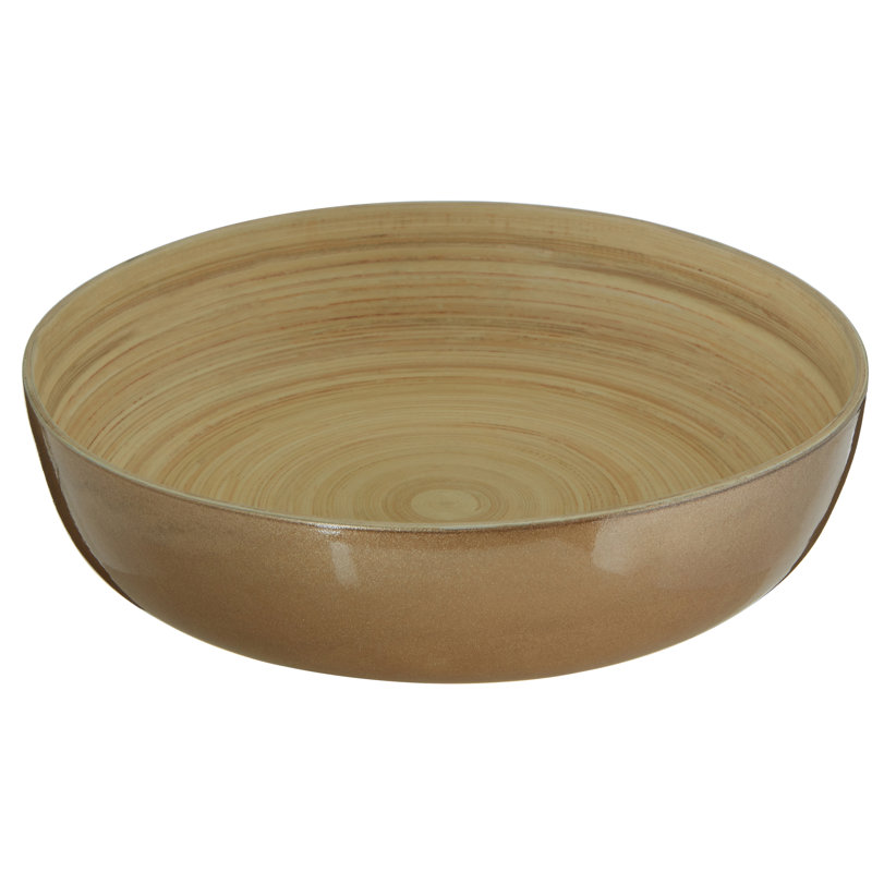 Norden Home Garcia Bamboo Salad Bowl, Gold