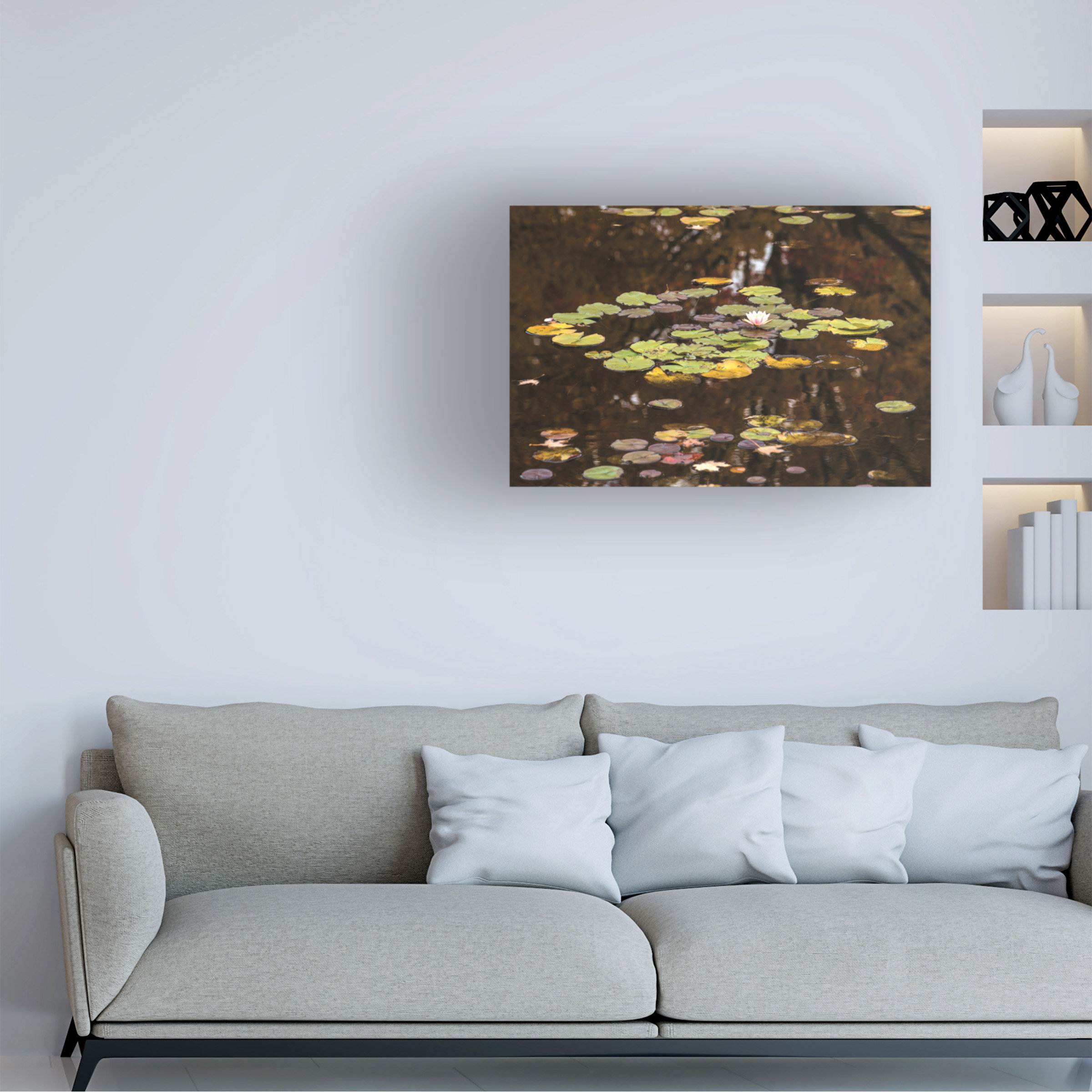 Winston Porter The Frog And Lotus On Canvas by Kurt Shaffer Photographs  Print