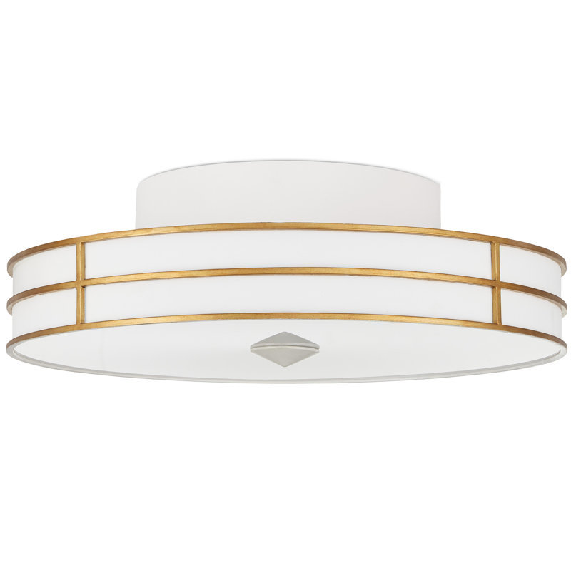 Fielding LED Flush Mount, Gesso White/Contemporary Gold