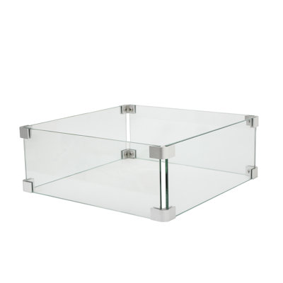 14.2'' Square Glass Fire Pit Accessory