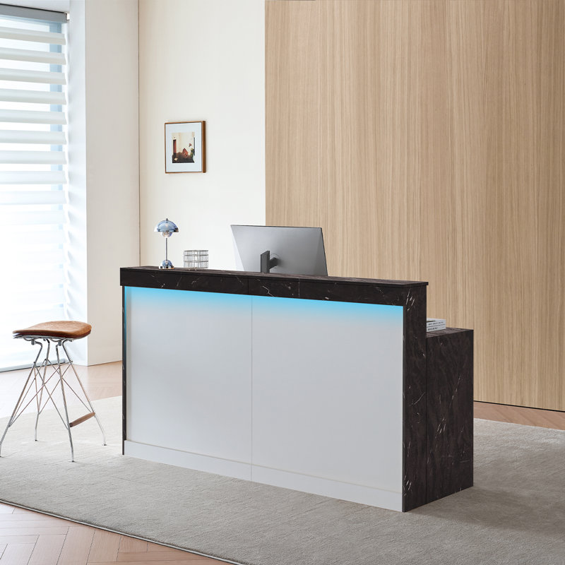 Bureau de réception moderne et ergonomique avec éclairage DEL