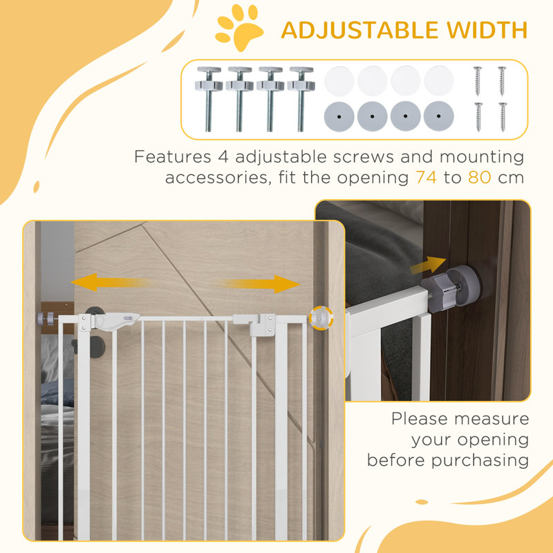 Pressure Mounted Pet Gate With Door