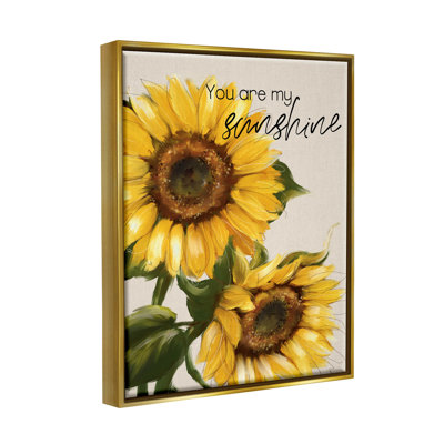 «You Are My Sunshine Sunflower Blooms» par Conrad Knutsen - cadre flottant, impression sur toile