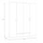 Sugata 4 Door White Wardobe with clothes rail, 178cm W x 211cm H x 54cm D-2071467982-2071467981