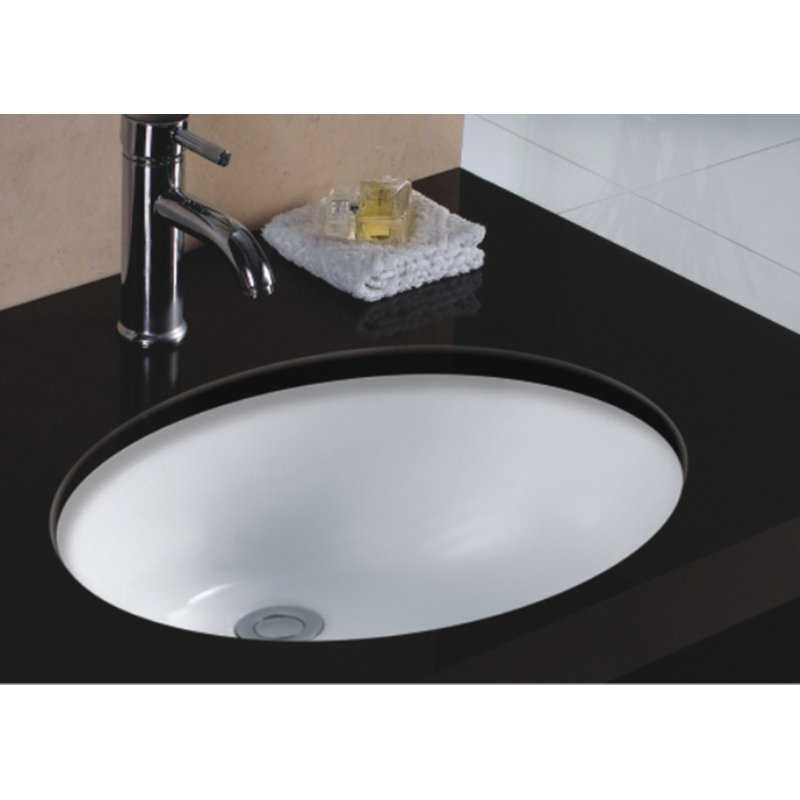 Wells Sinkware Rhythm Series 15.75 " Ceramic Oval Bathroom Sink and Overflow Hole, White