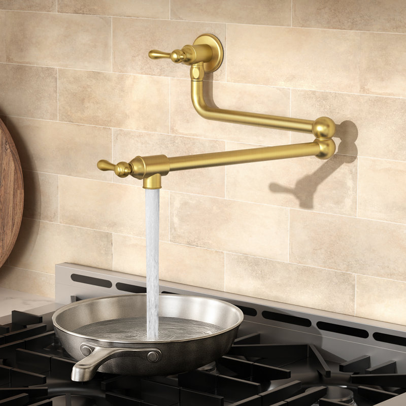 Robinet de cuisine KES en acier inoxydable sans plomb, Or brossé