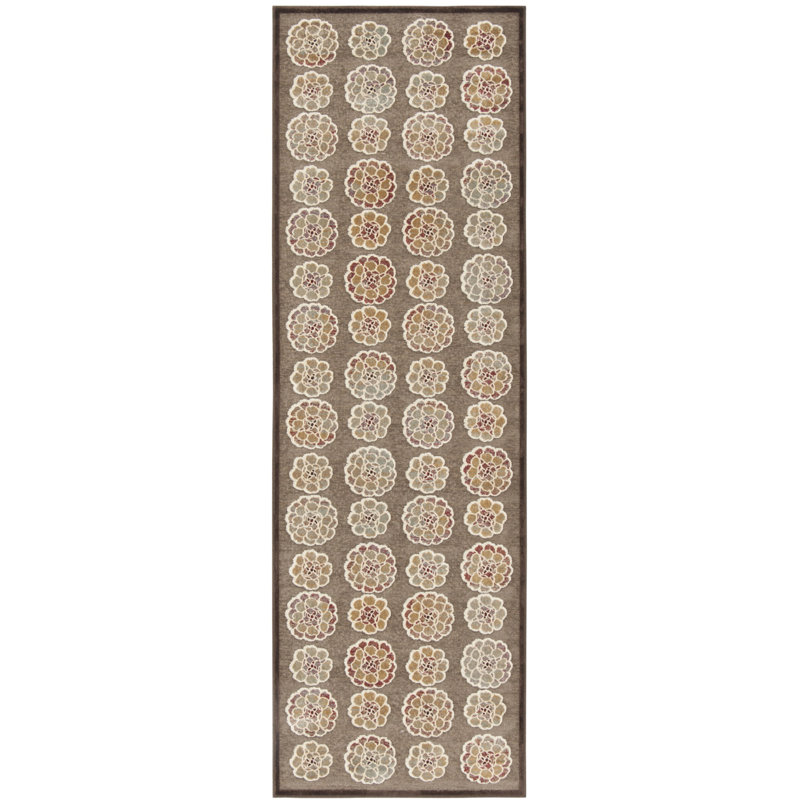 Martha Stewart Viscose Floral Rug, Runner 2'5" x 7'6"