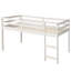 Low Study Twin Loft Bed With Cabinet And Rolling Portable Desk