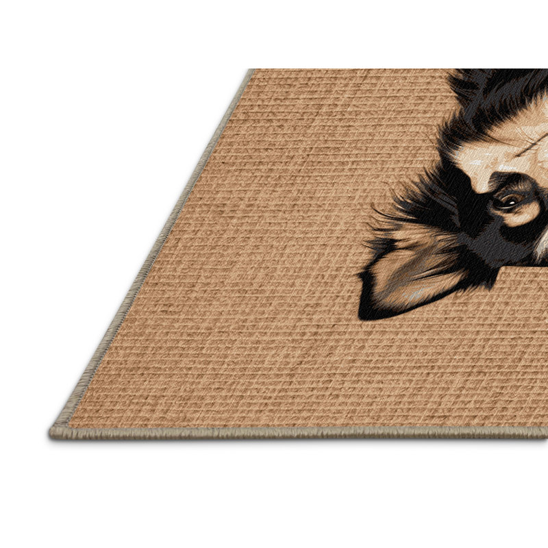 Washable Norwegian Buhund Dogs Area Rug, Runner 2' x 4'