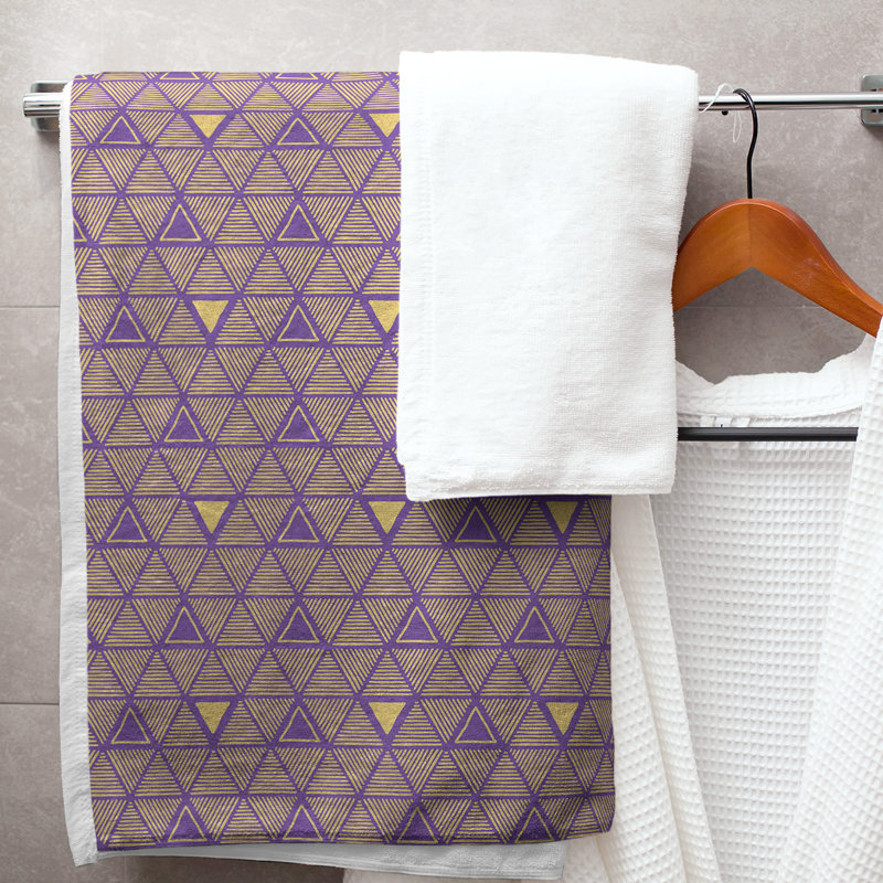 Serviette de bain Classic, Jaune / Mauve