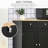 Sideboard With Solid Wood Countertop, Modern Kitchen Storage Cabinet, Coffee Bar Cabinet With 3 Drawers, Doors And Adjustable Shelf-1271052938