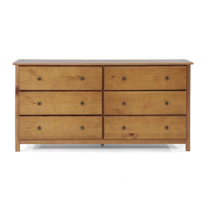 Shaker Solid Wood 6-Drawer Dresser, Walnut