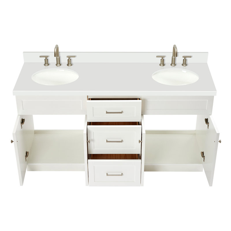 Ensemble de meuble-lavabo double 73 po Abell, Blanc, 73"