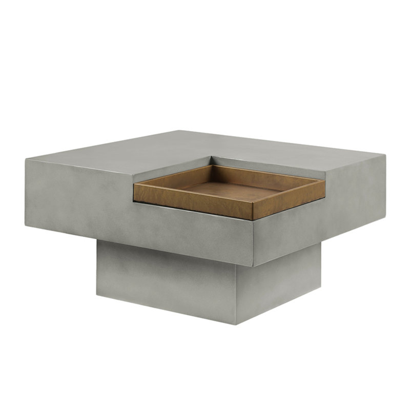 Jaxxon Concrete Coffee Table with Storage Compartment
