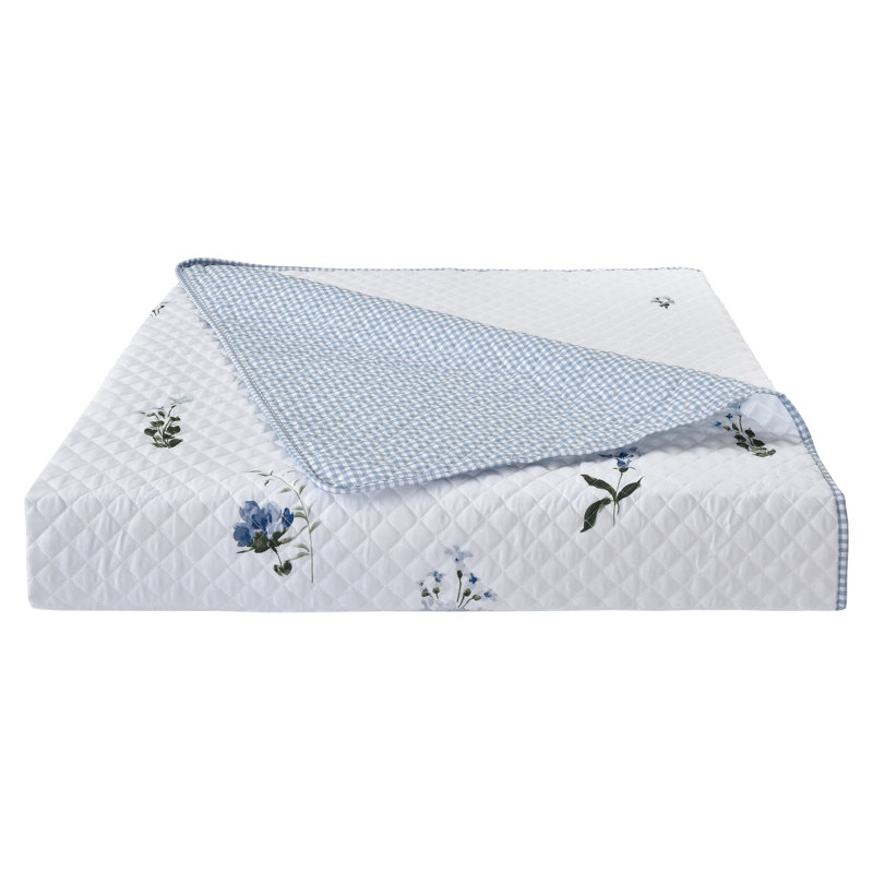 Ensemble de courtepointe Kourtney - bleu, Courtepointe double et 2 taies décoratives standa