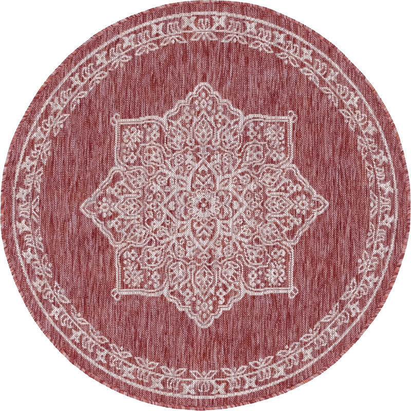 Cowger Oriental Indoor / Outdoor Rug, Round 4'1"