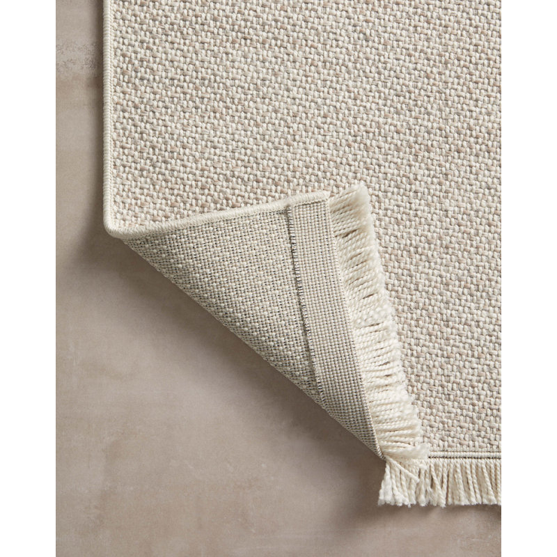 Amber Lewis x Loloi Malibu Ivory / Dove Indoor / Outdoor Area Rug, Runner 2'3" x 10'