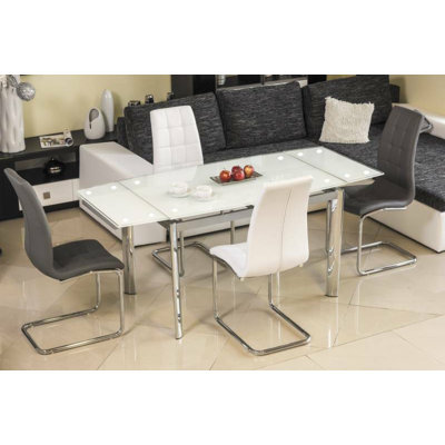 Basse Rectangular Glass Top Dining Table