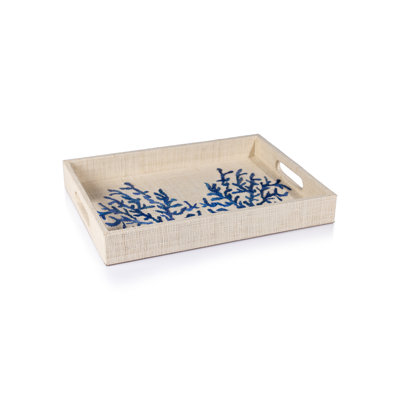 Plateau de service en raphia et fibres naturelles Coral Lagoon