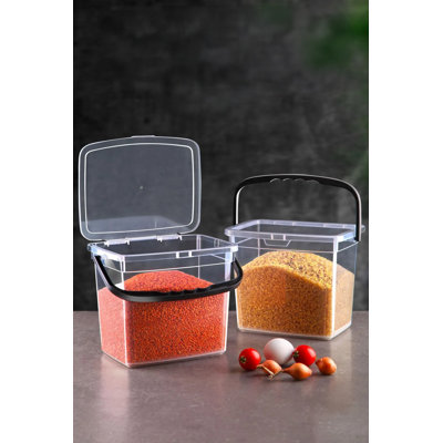 Durable Plastic Storage Box Set (2 Pieces), Transparent Color, 7.1 x 9.1 x 6.3 inches | 100% BPA-Free, Dishwasher Safe | Ideal for Organizing Kitchen, Office, or Crafts, Versatile and Space-Saving Design