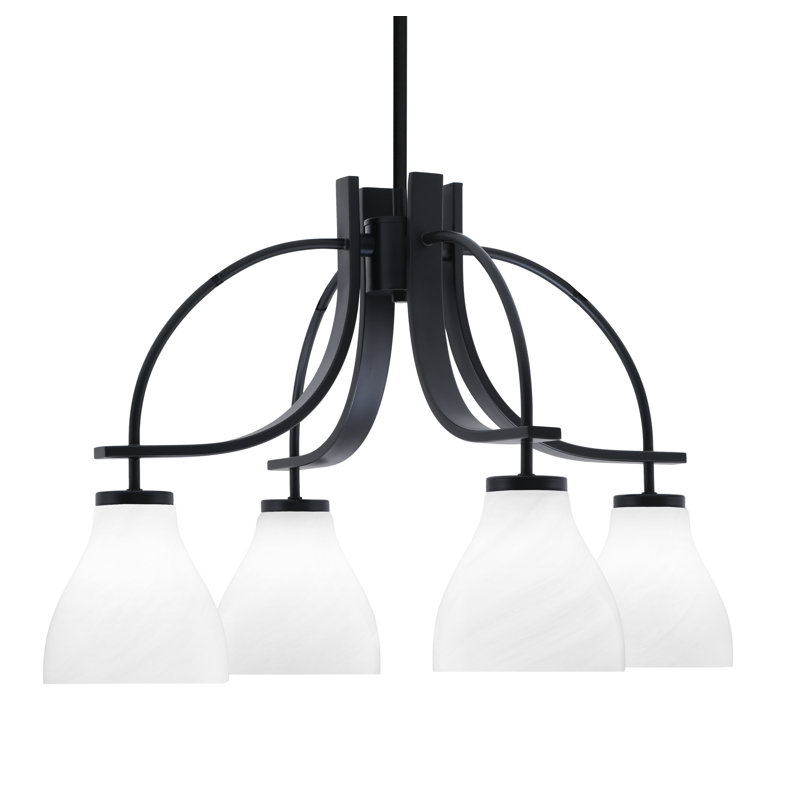 Lustre Cavella, Noir mat, H 16,75 po x l 25,75 po x P 25,75 po, 4