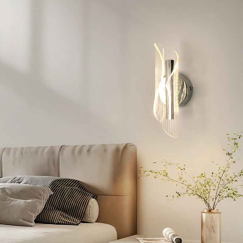 Chrome 21.8cm Tri-colour Adjustable Iron & Acrylic LED Wall Sconce