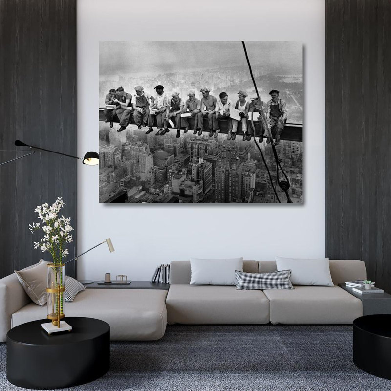 «Red Barrel Studio®», art photographique sur toile tendue, déjeuner sur un gratte-ciel, H 36 po x l 44 po