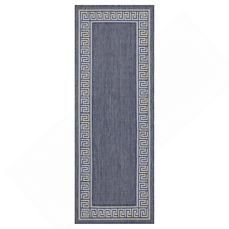 Pavillon de jardin bleu 2 pi 7 po X 7 pi 3 po Tapis intérieur / extérieur, Tapis de couloir 2 pi 7 po x 7 pi 3 po