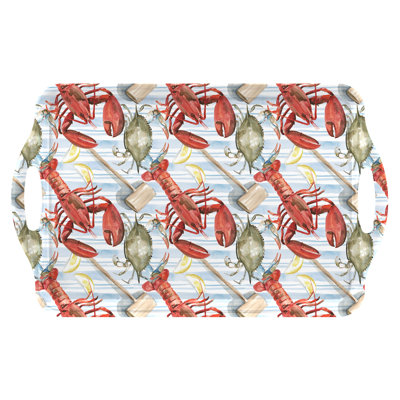 Pimpernel Summer Feast Large Melamine Hndld Tray 18.9 X11.6"
