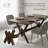 Rustic Farmhouse Style Double V Base Rectangular Dining Table