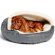 Iowa Vegan Leather Deep Dish Cave Pet Hooded Dog Bed