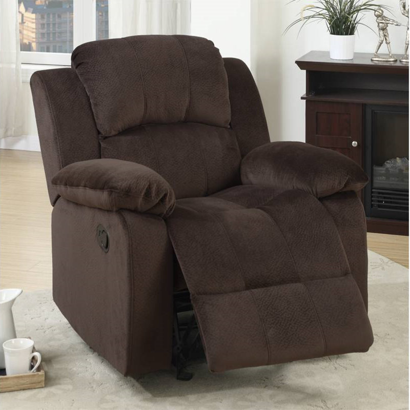 Housley Rocker Recliner, Chocolate Padded Suede