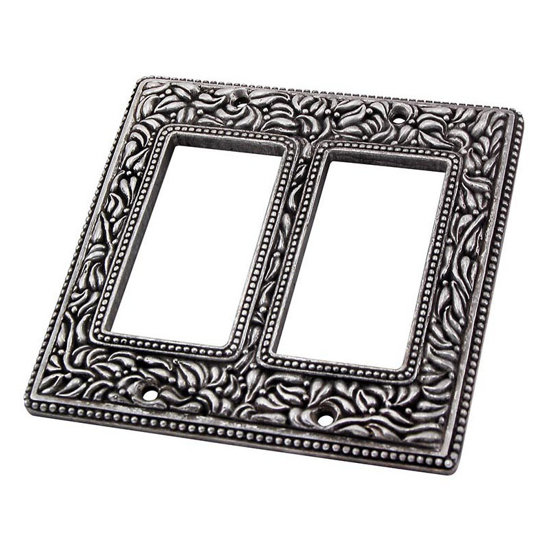 San Michele 2-Gang Rocker Wall Plate, Antique Silver