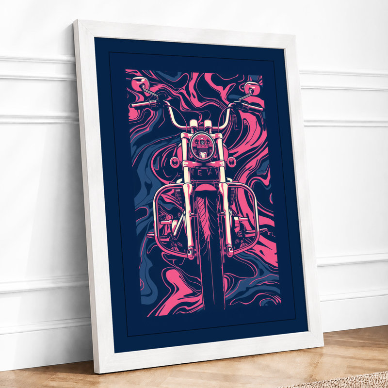 Pink Motorcycle Energy Modern - Print, A3 - 42.0 x 29.7 cm, White