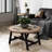Johana Rustic Farmhouse Coffee Table with Geometric Base, Round French Country Accent Table