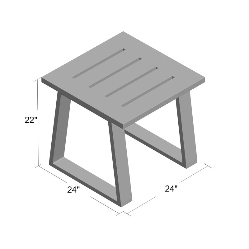 Windcrest Square Metal Outdoor Side Table , 24'' in. W 24'' in. D