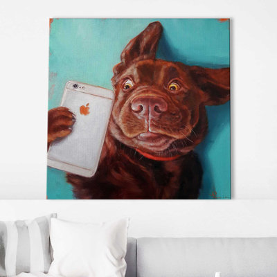 «Dog Selfie» par Lucia Heffernan - Peinture