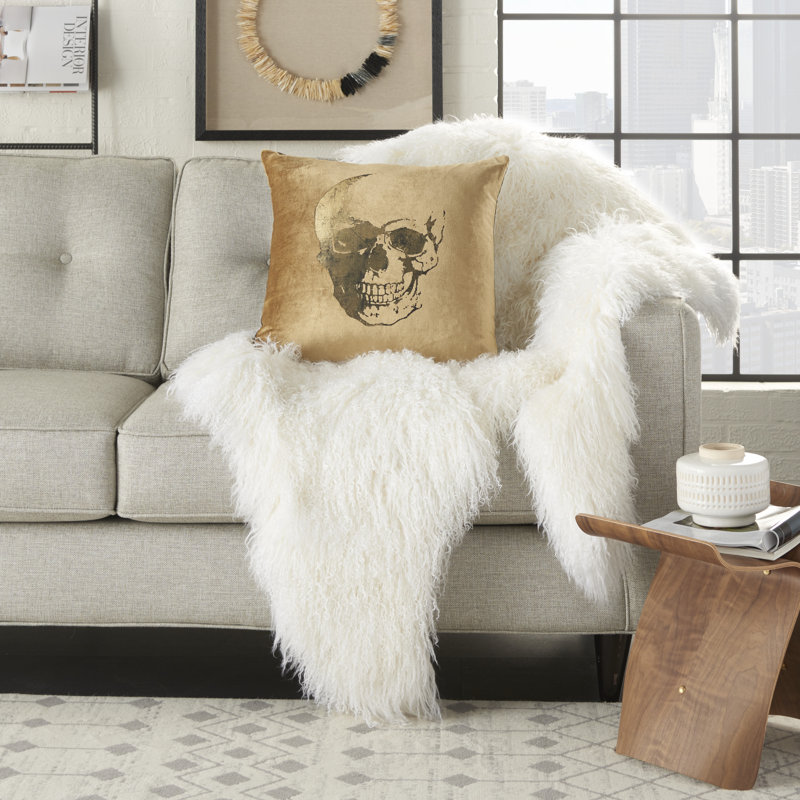Appliqued Cotton Throw Pillow