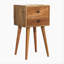 Mini table de chevet 2 tiroirs Oak-ish