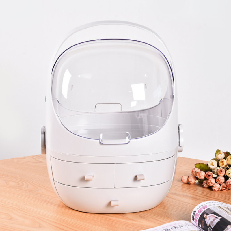 Dashaun Plastic Makeup Organiser, White