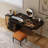 Nhia Glass Makeup Vanity set with Built in Outlets Glass Top,Expandable, Corner-116649275-116649279