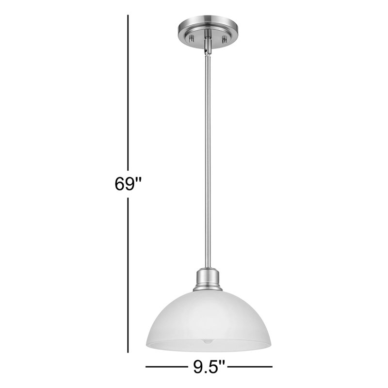 Luminaire 1 lumière 9,5 po Amberle Luminaire suspendu, Nickel brossé