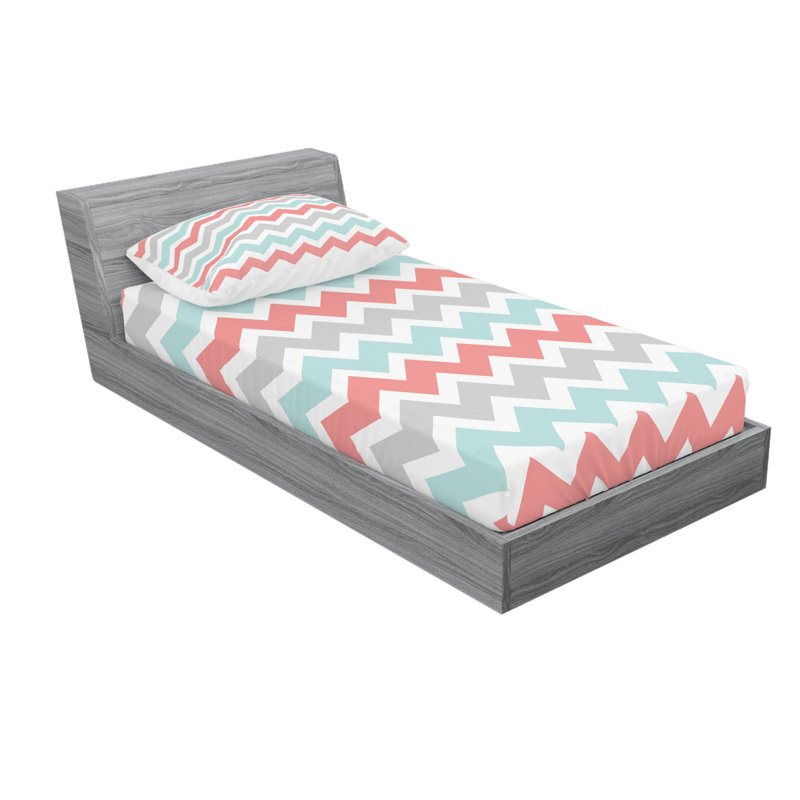 Microfiber Chevron Sheet Set, Twin Sheet Set with Fitted Sheet